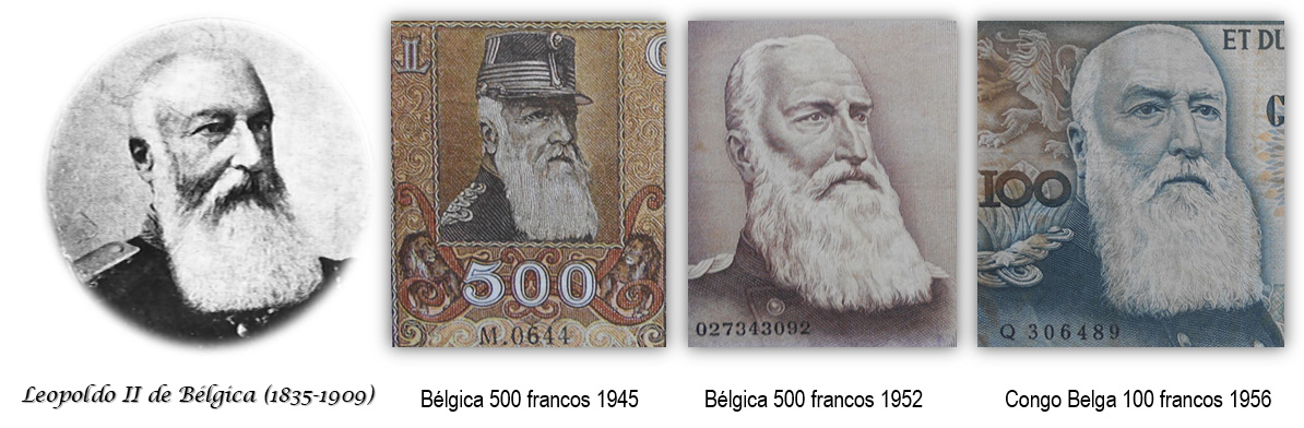 Leopoldo II en el billetario belga del s.XX